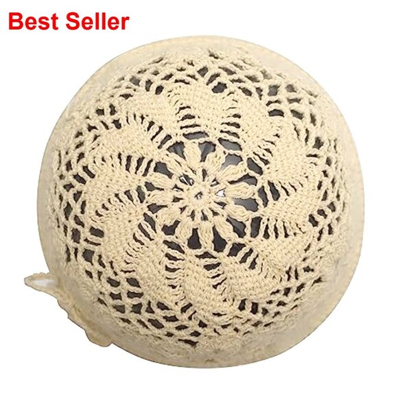 100% Cotton Handmade Crochet Knit Floral Bucket Hat Summer Accessory